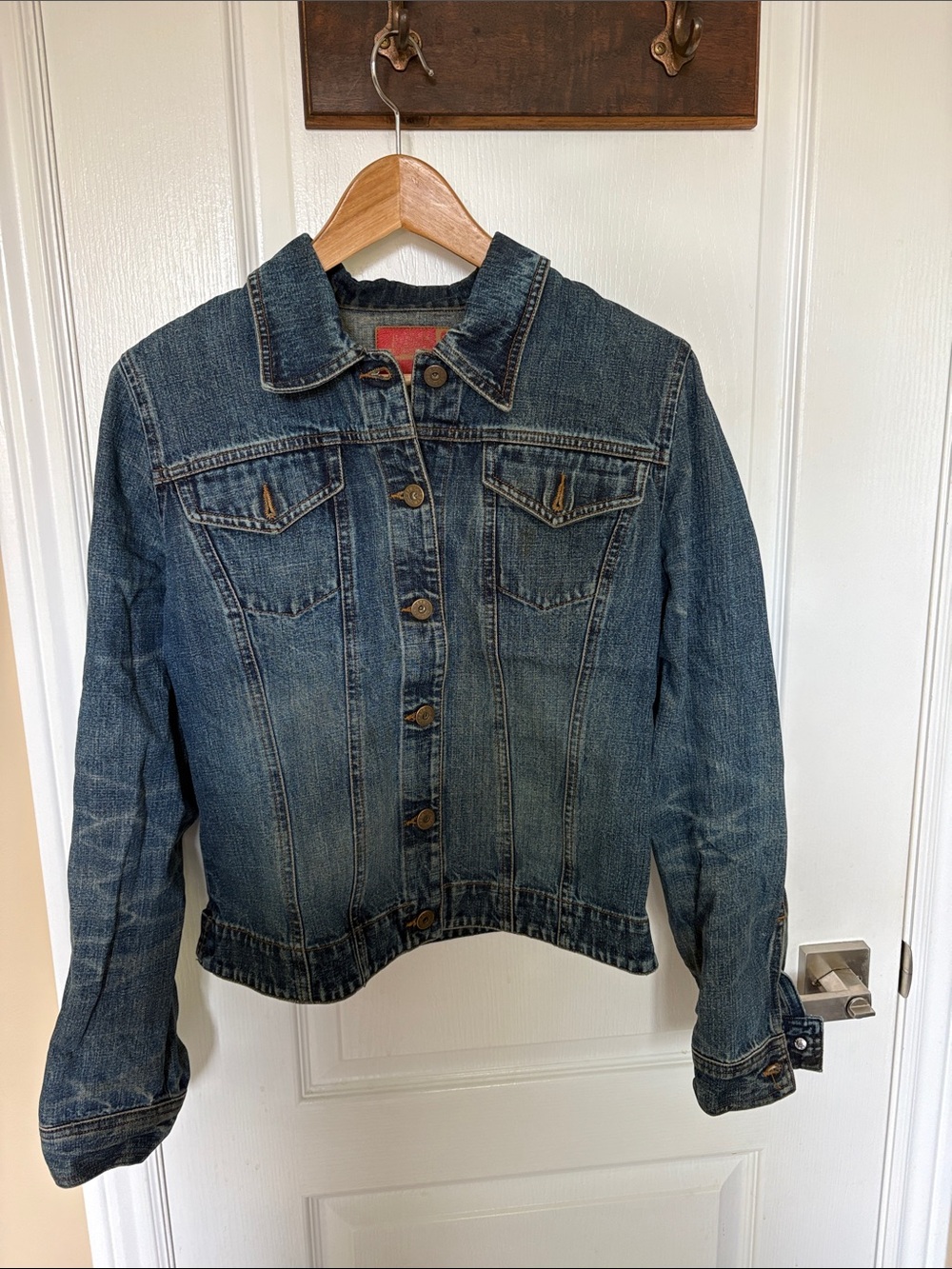 stradivarius Vintage Wash Blue Denim Jacket